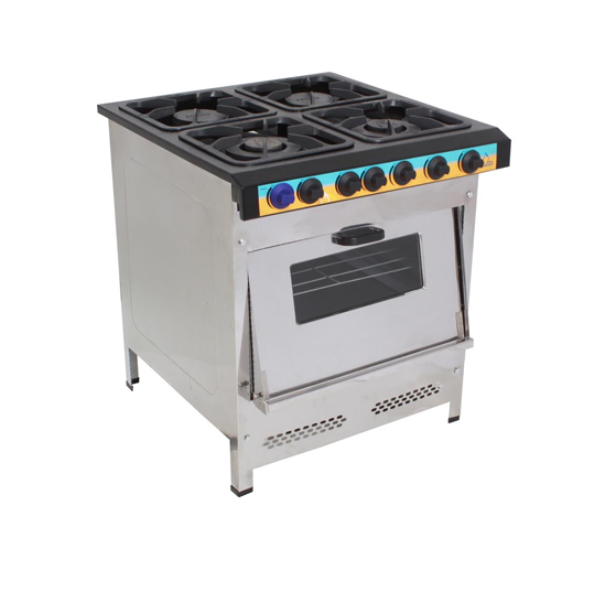 Fogo a Gs 4 Bocas Home Chef M-18 30 x 30 P-5 Inox c/ Forno - Metalmaq