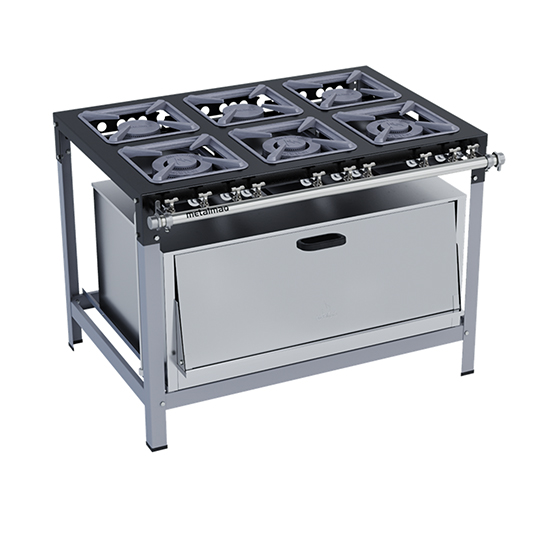 Fogo a Gs 6 Bocas Dual Chef 30 x 30 c/ Forno Especial - Metalmaq