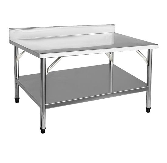 Mesa Inox 100 cm c/ Prateleira p/ Apoio de Chapas - Fritomaq