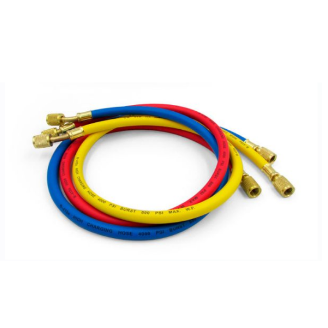 CONJUNTO COM 3 MANGUEIRAS PARA MANIFOLD PARA GS R12/R22/R134/R404/R407/R502 G.HVAC